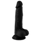 Mr. Rude - tapadókorongos, herés élethű dildó - 19 cm (fekete)