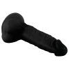 Mr. Rude - tapadókorongos, herés élethű dildó - 19cm (fekete)