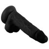 Mr. Rude - tapadókorongos, herés élethű dildó - 19cm (fekete)