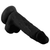 Mr. Rude - tapadókorongos, herés élethű dildó - 19 cm (fekete)