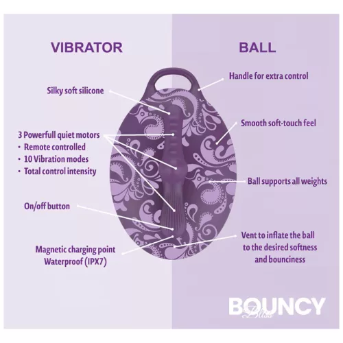 Bouncy Bliss Classic - felfújható párna vibrátor (lila)