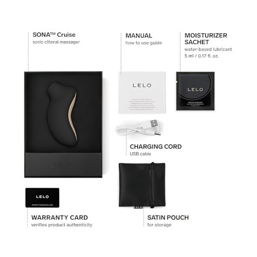 LELO Sona Cruise - hanghullámos csiklóizgató (fekete)