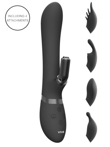 Vive Chou - 4in1 csiklókaros vibrátor (fekete)