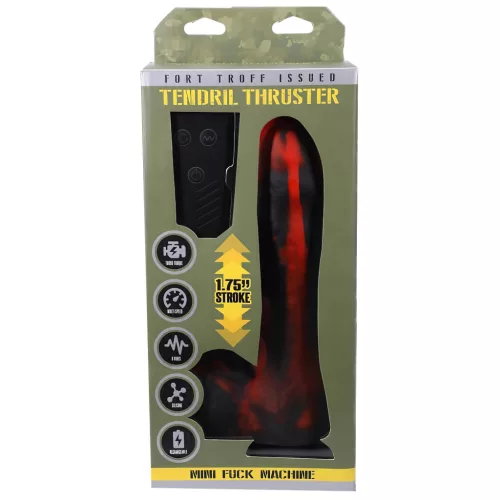 Doc Johnson Mini F-Machine Tendril - távirányítós lökő vibrátor (piros)