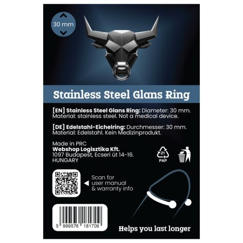 Rozsdamentes fém makkgyűrű - ejakuláció késleltetéshez (30mm)