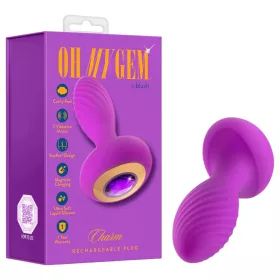 Oh My Gem - vibrációs anál plug kővel (lila)