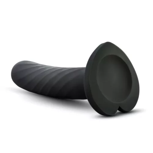Temptasia Twist Small - tapadókorongos, csavart dildó (fekete)