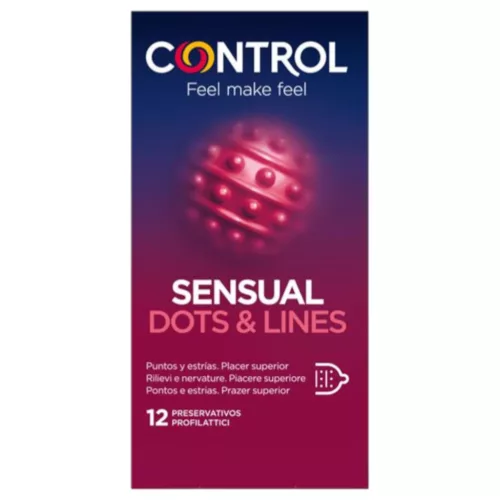 Control - bordázott, pontozott óvszer (12 db)