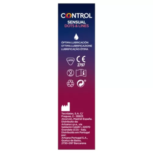 Control - bordázott, pontozott óvszer (12 db)