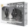 Silexd - szilikon anál plug szett - 3db (fekete)