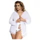 / Subblime Queen Plus - csipke köntös szett - fehér (XL-2XL)