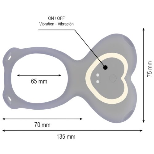 IBIZA - felcsatolható csiklóizgató vibrátor (fekete)