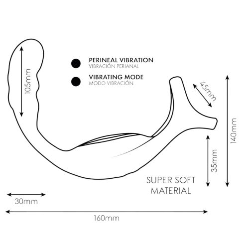Addicted Toys - análvibrátor pénisz- és heregyűrűvel (fekete)