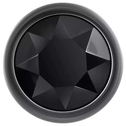 Evolved Black Gem - fém anál plug szett, fekete kővel (ezüst)