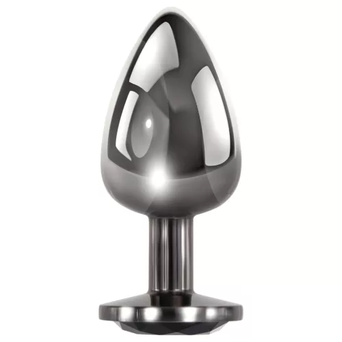 Evolved Black Gem - fém anál plug szett, fekete kővel (ezüst)