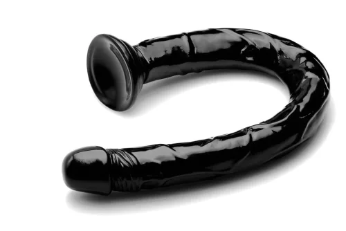 Hosed Anal Snake 19 - tapadókorongos anál dildó (fekete)