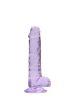 REALROCK - átlátszó élethű dildó - lila (17cm)