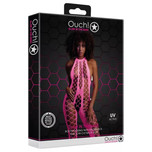 Ouch! - foszforeszkáló nyitott overál (pink)