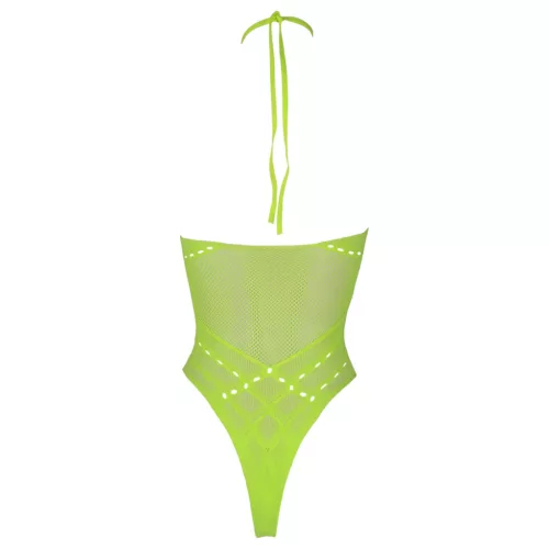 Ouch! - foszforeszkáló pántos hatású body (neon zöld)