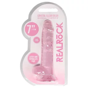 RealRock - átlátszó élethű dildó (pink, 17 cm)