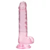RealRock - átlátszó élethű dildó (pink, 17 cm)
