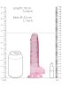 REALROCK - átlátszó élethű dildó - pink (17cm)