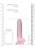 RealRock - átlátszó élethű dildó (pink, 17 cm)