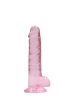 REALROCK - áttetsző élethű dildó - pink (17cm)