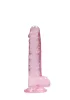 RealRock - átlátszó élethű dildó (pink, 17 cm)