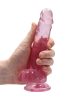 REALROCK - átlátszó élethű dildó - pink (17cm)