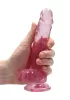 RealRock - átlátszó élethű dildó (pink, 17 cm)