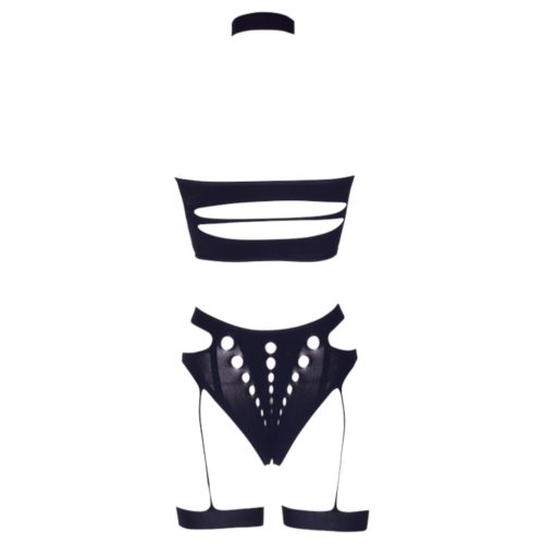 Le Désir Plus Size - 3 részes fehérnemű szett - fekete (XL-4XL)