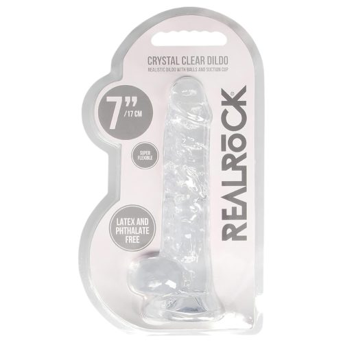 REALROCK - átlátszó élethű dildó - átlátszó (17cm)
