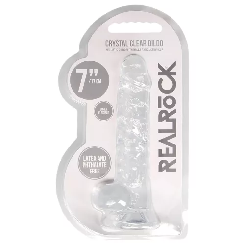 RealRock - átlátszó élethű dildó (átlátszó, 17 cm)