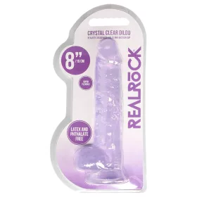 RealRock - átlátszó élethű dildó (lila, 19 cm)