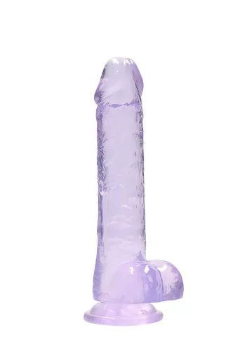 RealRock - átlátszó élethű dildó (lila, 19 cm)