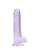 REALROCK - átlátszó élethű dildó - lila (19cm)
