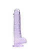RealRock - átlátszó élethű dildó (lila, 19 cm)