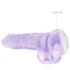 RealRock - átlátszó élethű dildó (lila, 19 cm)