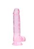 REALROCK - átlátszó élethű dildó - pink (19cm)