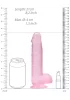 RealRock - átlátszó élethű dildó (pink, 19 cm)