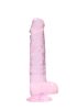 REALROCK - átlátszó élethű dildó - pink (19cm)