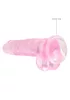 RealRock - átlátszó élethű dildó (pink, 19 cm)