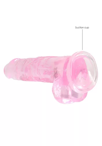RealRock - átlátszó élethű dildó (pink, 19 cm)