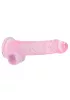 RealRock - átlátszó élethű dildó (pink, 19 cm)