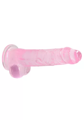 RealRock - átlátszó élethű dildó (pink, 19 cm)