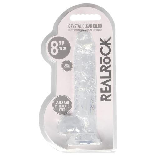 REALROCK - átlátszó élethű dildó - átlátszó (19cm)