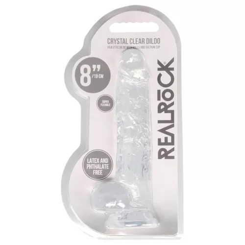 RealRock - átlátszó élethű dildó (átlátszó, 19 cm)