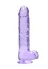 REALROCK - átlátszó élethű dildó - lila (22cm)