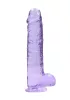RealRock - átlátszó élethű dildó (lila, 22 cm)
